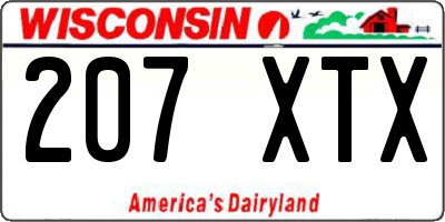 WI license plate 207XTX