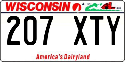 WI license plate 207XTY