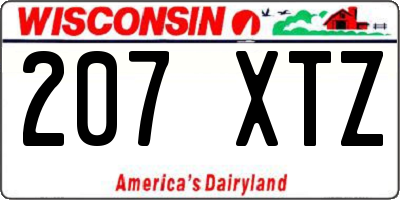 WI license plate 207XTZ