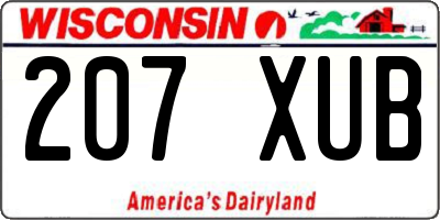 WI license plate 207XUB