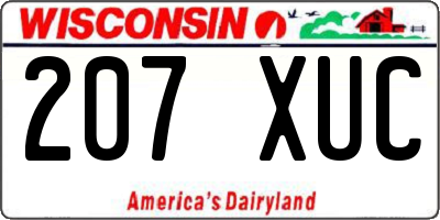 WI license plate 207XUC