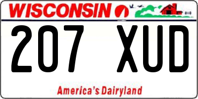 WI license plate 207XUD