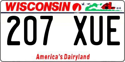 WI license plate 207XUE