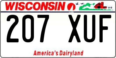 WI license plate 207XUF