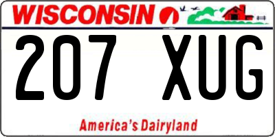 WI license plate 207XUG