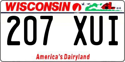 WI license plate 207XUI