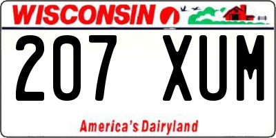 WI license plate 207XUM