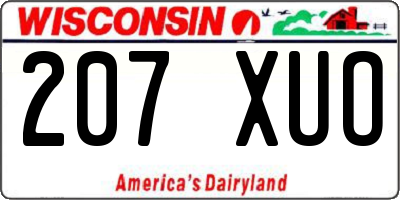 WI license plate 207XUO