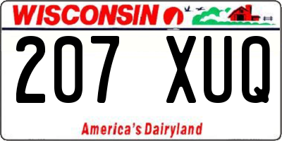 WI license plate 207XUQ