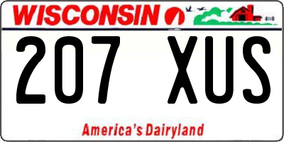 WI license plate 207XUS