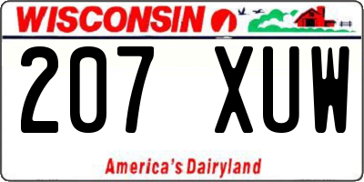 WI license plate 207XUW