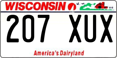 WI license plate 207XUX