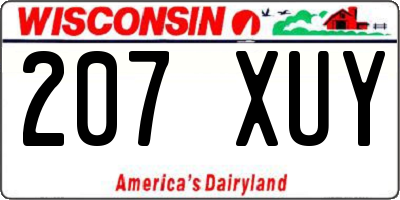 WI license plate 207XUY