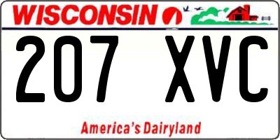WI license plate 207XVC