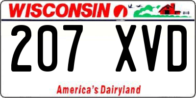 WI license plate 207XVD
