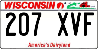 WI license plate 207XVF