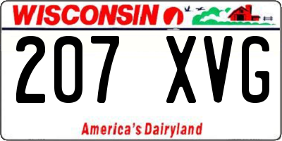 WI license plate 207XVG