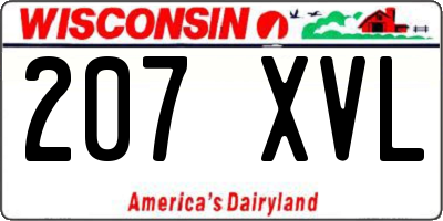 WI license plate 207XVL