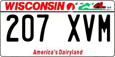 WI license plate 207XVM