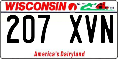 WI license plate 207XVN