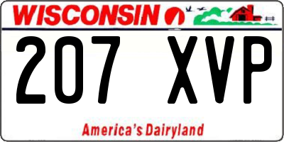 WI license plate 207XVP