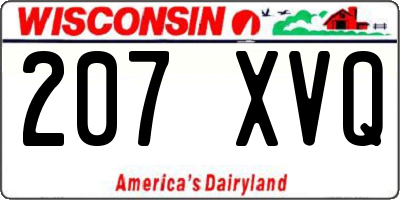 WI license plate 207XVQ