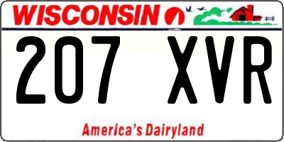 WI license plate 207XVR