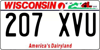 WI license plate 207XVU