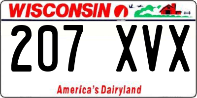 WI license plate 207XVX
