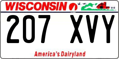 WI license plate 207XVY