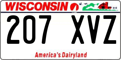 WI license plate 207XVZ