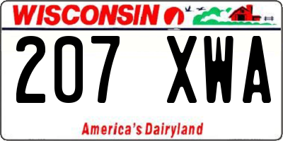 WI license plate 207XWA