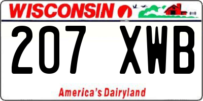 WI license plate 207XWB