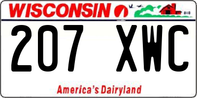 WI license plate 207XWC