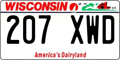 WI license plate 207XWD