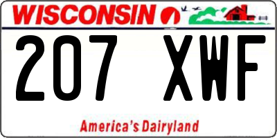 WI license plate 207XWF