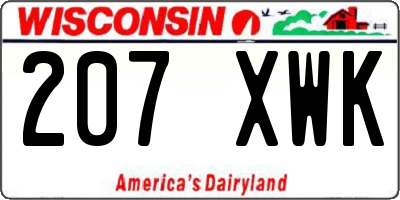 WI license plate 207XWK