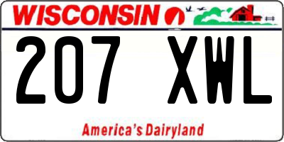 WI license plate 207XWL