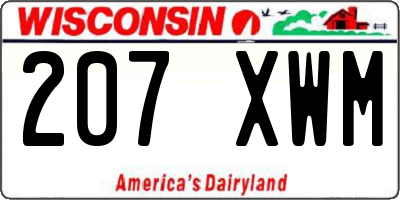 WI license plate 207XWM