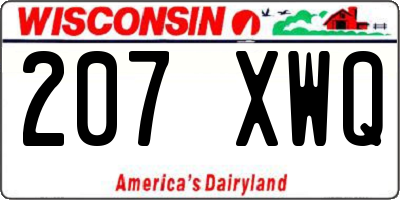 WI license plate 207XWQ
