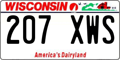 WI license plate 207XWS
