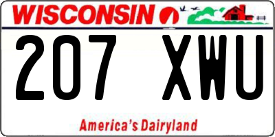 WI license plate 207XWU