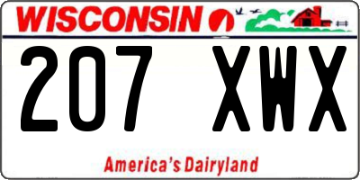 WI license plate 207XWX