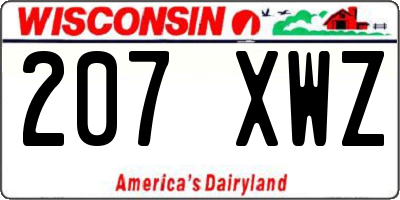 WI license plate 207XWZ