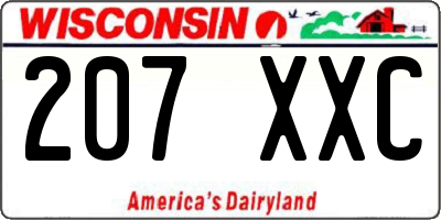 WI license plate 207XXC