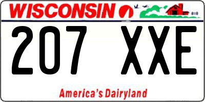 WI license plate 207XXE