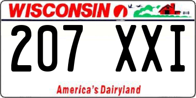 WI license plate 207XXI