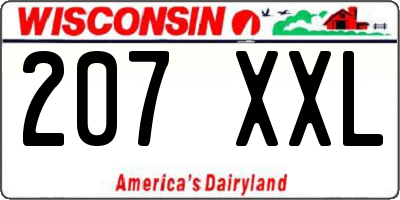 WI license plate 207XXL