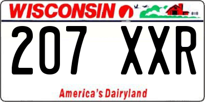 WI license plate 207XXR
