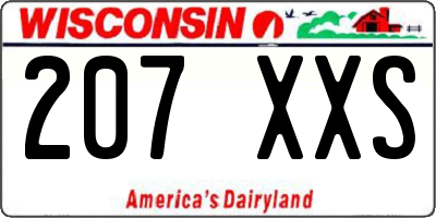 WI license plate 207XXS